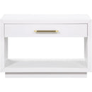  Color_White -- Avery White Solid Wood And Ash Veneer Nightstand IMAGE 5