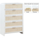  Color_White -- Sage White Solid Wood And Natural Cane Wood Chest IMAGE 2