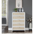  Color_White -- Sage White Solid Wood And Natural Cane Wood Chest IMAGE 4