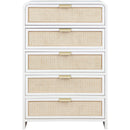  Color_White -- Sage White Solid Wood And Natural Cane Wood Chest IMAGE 5