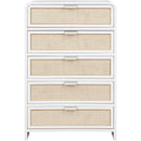  Color_White -- Sage White Solid Wood And Natural Cane Wood Chest IMAGE 6