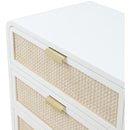  Color_White -- Sage White Solid Wood And Natural Cane Wood Dresser IMAGE 10
