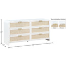  Color_White -- Sage White Solid Wood And Natural Cane Wood Dresser IMAGE 14
