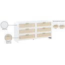  Color_White -- Sage White Solid Wood And Natural Cane Wood Dresser IMAGE 15