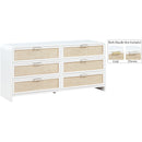  Color_White -- Sage White Solid Wood And Natural Cane Wood Dresser IMAGE 2