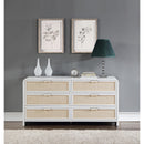  Color_White -- Sage White Solid Wood And Natural Cane Wood Dresser IMAGE 4