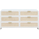  Color_White -- Sage White Solid Wood And Natural Cane Wood Dresser IMAGE 5
