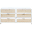  Color_White -- Sage White Solid Wood And Natural Cane Wood Dresser IMAGE 6