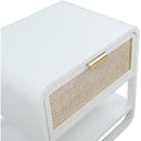  Color_White -- Sage White Solid Wood And Natural Cane Nightstand IMAGE 11