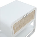  Color_White -- Sage White Solid Wood And Natural Cane Nightstand IMAGE 12