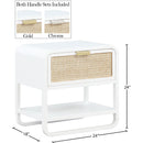  Color_White -- Sage White Solid Wood And Natural Cane Nightstand IMAGE 16