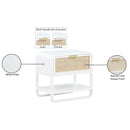  Color_White -- Sage White Solid Wood And Natural Cane Nightstand IMAGE 17