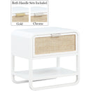  Color_White -- Sage White Solid Wood And Natural Cane Nightstand IMAGE 2