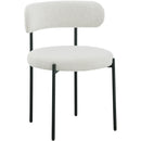  Color_Black/ Cream -- Beacon Cream Boucle Fabric Upholstered Dining Chair IMAGE 1