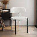  Color_Black/ Cream -- Beacon Cream Boucle Fabric Upholstered Dining Chair IMAGE 2
