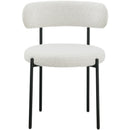  Color_Black/ Cream -- Beacon Cream Boucle Fabric Upholstered Dining Chair IMAGE 4