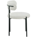 Color_Black/ Cream -- Beacon Cream Boucle Fabric Upholstered Dining Chair IMAGE 5