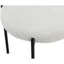  Color_Black/ Cream -- Beacon Cream Boucle Fabric Upholstered Dining Chair IMAGE 6