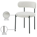  Color_Black/ Cream -- Beacon Cream Boucle Fabric Upholstered Dining Chair IMAGE 8