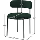  Color_Green -- Beacon Green Boucle Fabric Upholstered Dining Chair IMAGE 7