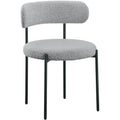  Color_Grey -- Beacon Grey Boucle Fabric Upholstered Dining Chair IMAGE 1