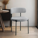  Color_Grey -- Beacon Grey Boucle Fabric Upholstered Dining Chair IMAGE 2