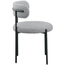  Color_Grey -- Beacon Grey Boucle Fabric Upholstered Dining Chair IMAGE 5