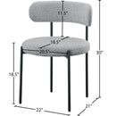  Color_Grey -- Beacon Grey Boucle Fabric Upholstered Dining Chair IMAGE 7