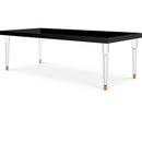  Color_Black -- Bethany 94.5" Black Lacquer Finish Top And Acrylic Base Dining Table IMAGE 1