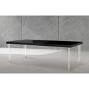  Color_Black -- Bethany 94.5" Black Lacquer Finish Top And Acrylic Base Dining Table IMAGE 2