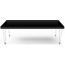  Color_Black -- Bethany 94.5" Black Lacquer Finish Top And Acrylic Base Dining Table IMAGE 4