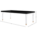  Color_Black -- Bethany 94.5" Black Lacquer Finish Top And Acrylic Base Dining Table IMAGE 6