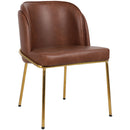  Color_Brown/ Gold -- Jagger Brown Vegan Leather Upholstered Dining Chair IMAGE 1