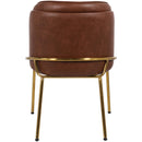  Color_Brown/ Gold -- Jagger Brown Vegan Leather Upholstered Dining Chair IMAGE 3