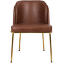  Color_Brown/ Gold -- Jagger Brown Vegan Leather Upholstered Dining Chair IMAGE 4