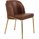  Color_Brown/ Gold -- Jagger Brown Vegan Leather Upholstered Dining Chair IMAGE 6
