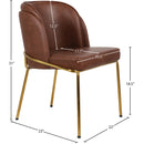  Color_Brown/ Gold -- Jagger Brown Vegan Leather Upholstered Dining Chair IMAGE 8