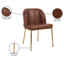  Color_Brown/ Gold -- Jagger Brown Vegan Leather Upholstered Dining Chair IMAGE 9