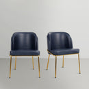  Color_Navy -- Jagger Navy Vegan Leather Upholstered Dining Chair IMAGE 2