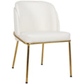  Color_Gold/ White -- Jagger White Vegan Leather Upholstered Dining Chair IMAGE 1