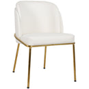  Color_Gold/ White -- Jagger White Vegan Leather Upholstered Dining Chair IMAGE 1