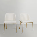  Color_Gold/ White -- Jagger White Vegan Leather Upholstered Dining Chair IMAGE 2