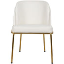  Color_Gold/ White -- Jagger White Vegan Leather Upholstered Dining Chair IMAGE 4
