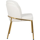  Color_Gold/ White -- Jagger White Vegan Leather Upholstered Dining Chair IMAGE 5