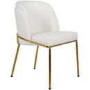  Color_Gold/ White -- Jagger White Vegan Leather Upholstered Dining Chair IMAGE 6