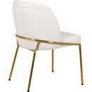  Color_Gold/ White -- Jagger White Vegan Leather Upholstered Dining Chair IMAGE 7