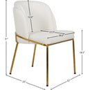  Color_Gold/ White -- Jagger White Vegan Leather Upholstered Dining Chair IMAGE 8