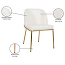  Color_Gold/ White -- Jagger White Vegan Leather Upholstered Dining Chair IMAGE 9