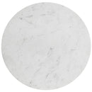  Color_White/Silver -- Emery 48" White Marble Top And Steel Base Dining Table IMAGE 4