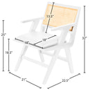  Color_Cream/ White -- Abby Cream Vegan Leather Upholstered Dining Arm Chair IMAGE 12